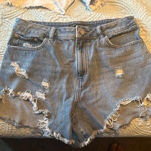 Sincerely Jules Blue Distressed Jean Shorts